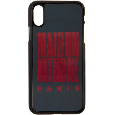 Shop Maison Kitsuné Maison Kitsune Black Holo Wavy Mk Iphone X Case