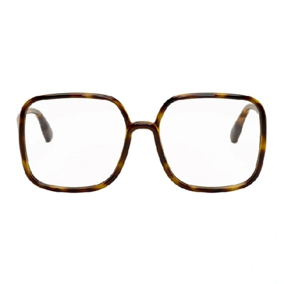 Shop Dior Tortoiseshell Sostellaire01 Glasses In 0086 Dkhava