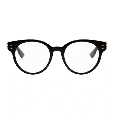 Shop Dior Black Round Acetate Cd3 Glasses In 0807 Black