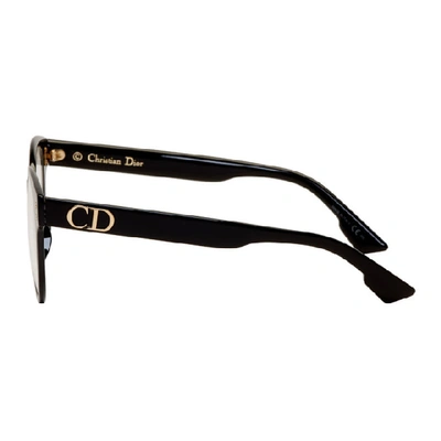 Shop Dior Black Round Acetate Cd3 Glasses In 0807 Black