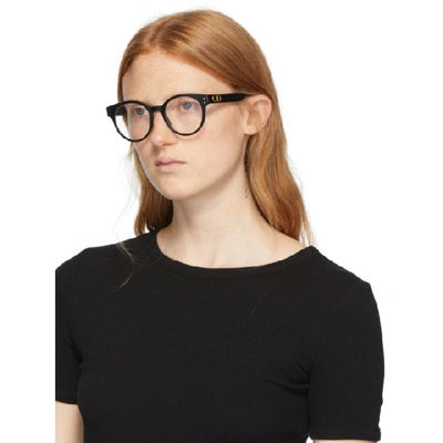 Shop Dior Black Round Acetate Cd3 Glasses In 0807 Black