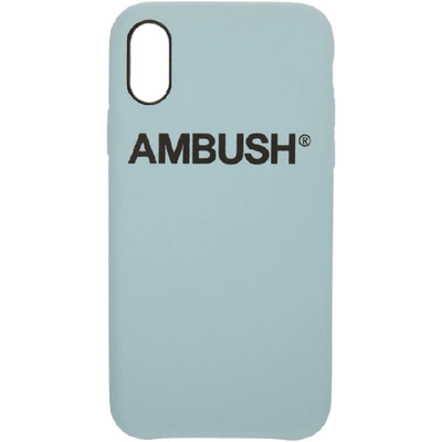 Shop Ambush Ssense Exclusive Blue Logo Iphone X Case In Pale Blue