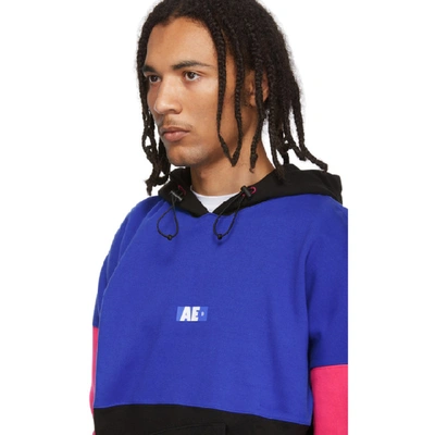 Shop Ader Error Blue Silk Screen Hoodie