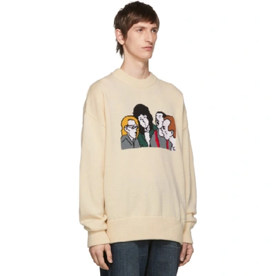 Shop Ader Error Beige Bohemian Rhapsody Sweater In Ivory