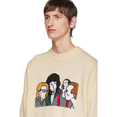 Shop Ader Error Beige Bohemian Rhapsody Sweater In Ivory