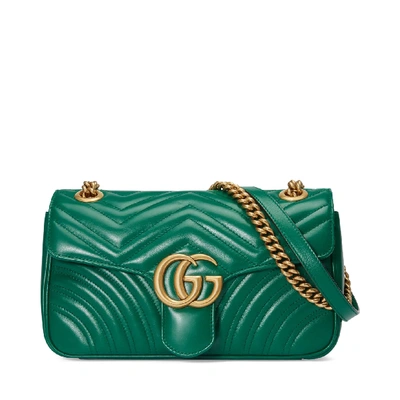 Shop Gucci Gg Marmont Matelasse Small Emerald Green