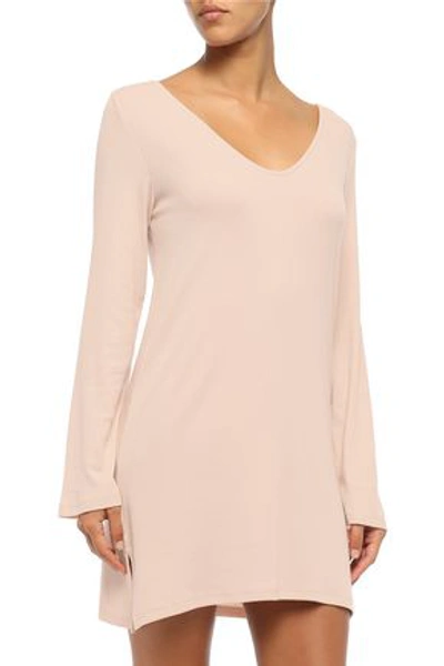 Shop Skin Woman Nikkala Ribbed Stretch-jersey Nightdress Pastel Pink