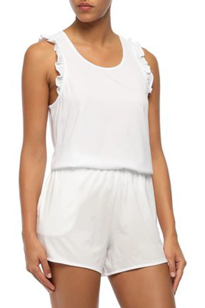 Shop Skin Jo Pima Cotton-jersey Pajama Shorts In White