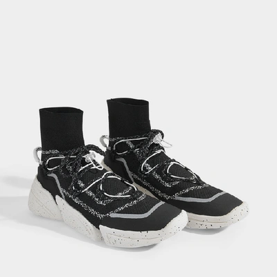 Shop Kenzo K-sock Slip On Sneakers In Black Polyester