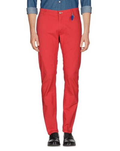 Shop Grey Daniele Alessandrini Casual Pants In Red