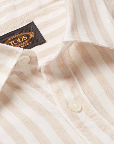 Shop Tod's Linen Shirt In Beige
