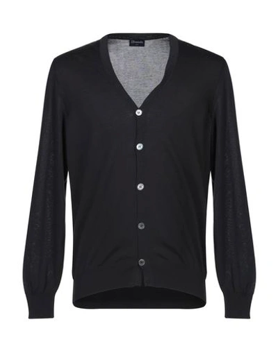 Shop Drumohr Man Cardigan Black Size 34 Cotton