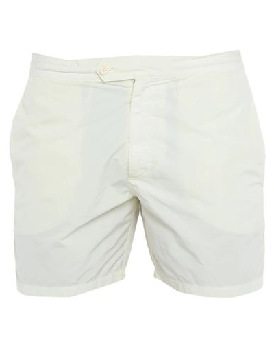 Shop Aspesi Swim Trunks In Light Yellow