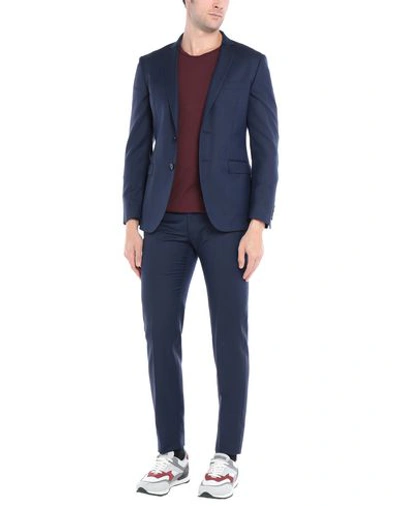 Shop Tonello Man Suit Midnight Blue Size 40 Virgin Wool