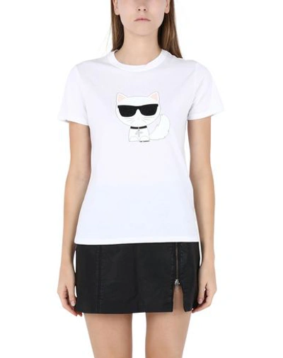 Shop Karl Lagerfeld T-shirts In White