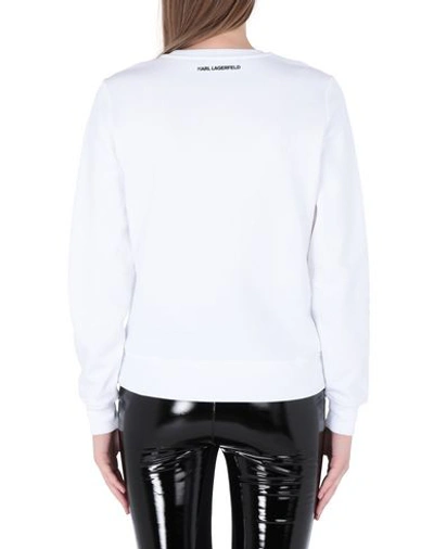 Shop Karl Lagerfeld Ikonik Choupette Sweatshirt Woman Sweatshirt White Size Xs Cotton