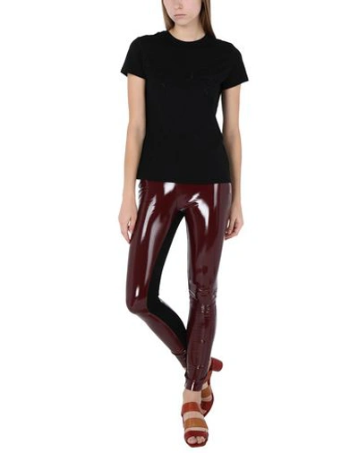 Shop Karl Lagerfeld Leggings In Maroon