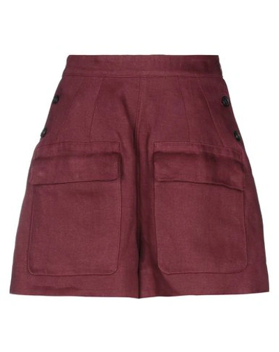 Shop Golden Goose Woman Shorts & Bermuda Shorts Deep Purple Size S Linen