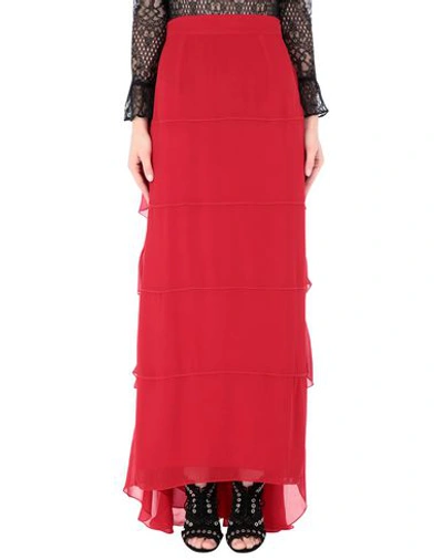 Shop Karl Lagerfeld Long Skirts In Red