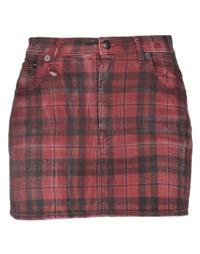 Shop R13 Denim Skirt In Brick Red