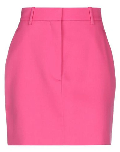 Shop Calvin Klein 205w39nyc Woman Mini Skirt Fuchsia Size 12 Wool In Pink
