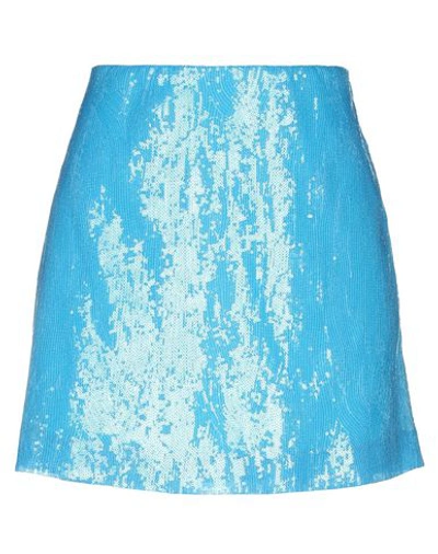 Shop Alberta Ferretti Woman Mini Skirt Azure Size 8 Polyester In Blue