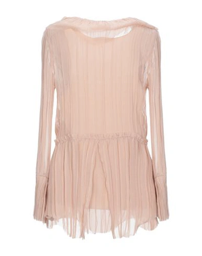 Shop Chloé Silk Shirts & Blouses In Pale Pink