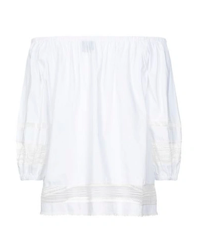 Shop Atos Lombardini Woman Top White Size 4 Cotton, Polyamide, Elastane