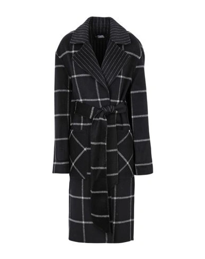Shop Karl Lagerfeld Coats In Black