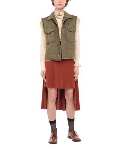 Shop Saint Laurent Woman Jacket Military Green Size 14 Cotton, Ramie