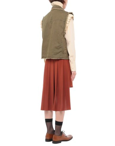 Shop Saint Laurent Woman Jacket Military Green Size 14 Cotton, Ramie