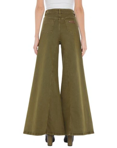 Shop Alberta Ferretti Woman Jeans Military Green Size 4 Cotton, Elastane