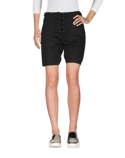Shop Saint Laurent Woman Denim Shorts Black Size 6 Cotton, Ramie