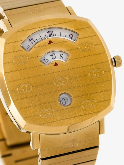 Shop Gucci Gold Tone Grip Stainless Steel Watch