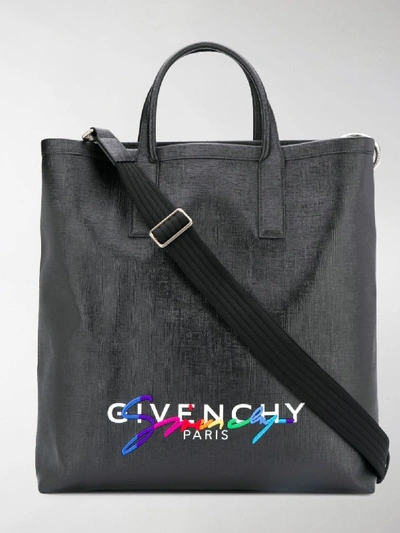 Shop Givenchy Logo Shopper Tote In Black