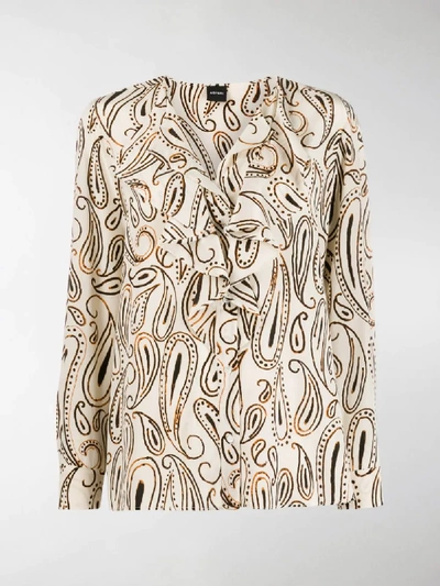 Shop Aspesi Paisley Print Blouse In Neutrals