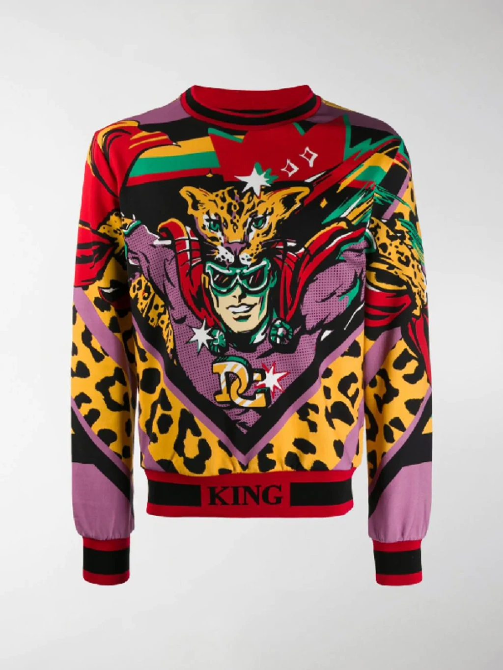 Dolce Gabbana Multicoloured King Sweater In Red ModeSens