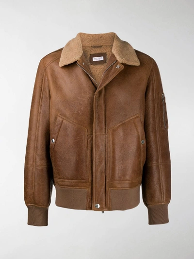 Shop Brunello Cucinelli Pilot Jacket In Brown