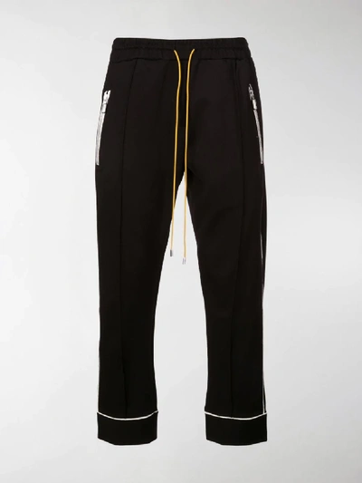 Shop Rhude Contrasting Trim Track Trousers In Black