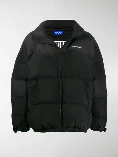 Shop Ader Error Zipped Puffer Jacket In Black