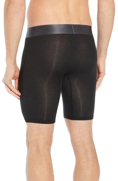 Shop Tommy John Second Skin Gunmetal Waistband Boxer Briefs In Black