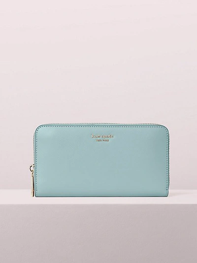 Shop Kate Spade Spencer Zip-around Continental Wallet In Frosted Spearmint