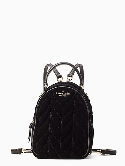Kate Spade Briar Lane Quilted Velvet Mini Convertible Backpack In Black |  ModeSens