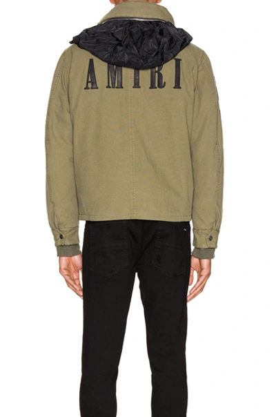 Shop Amiri Military Stand Collar Jacket In Green