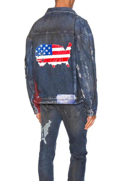 Shop Alchemist Wyatt Dip Dyed Denim Trucker In Indigo & Red