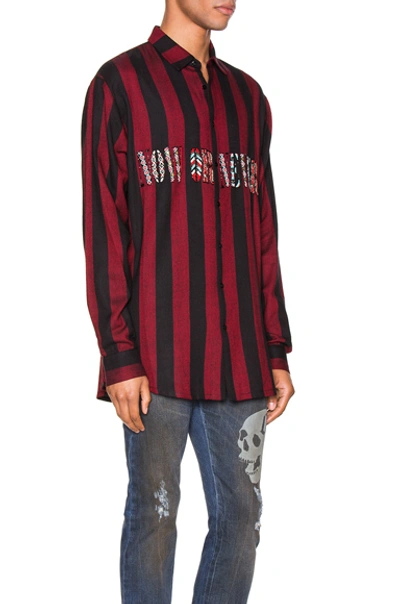 Shop Alchemist Flynn Striped Shirt In Black & Red