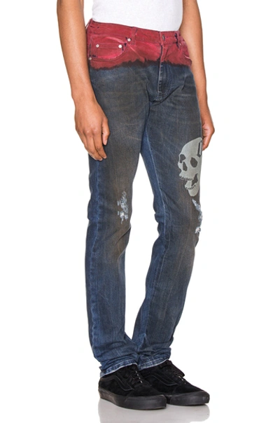 Shop Alchemist Hold Etched Dip Dyed Jean In Indigo & Red