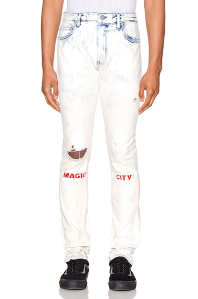 Shop Alchemist Holt Magic City Dip Dyed Jean In White & Light Indigo