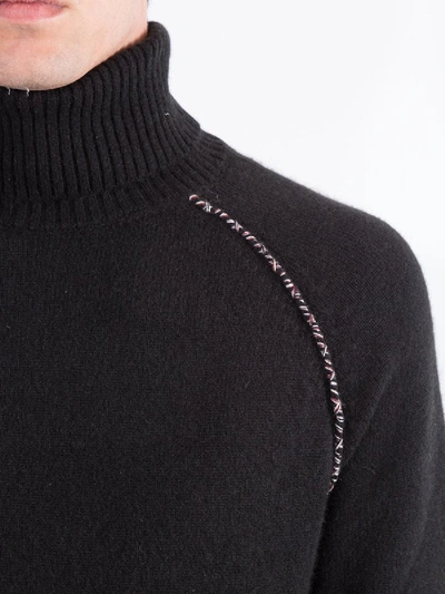 Shop Alanui Cactus Elbow Patch Cashmere Sweater Black