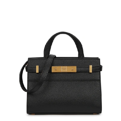 Shop Saint Laurent Manhattan Nano Leather Top Handle Bag In Black